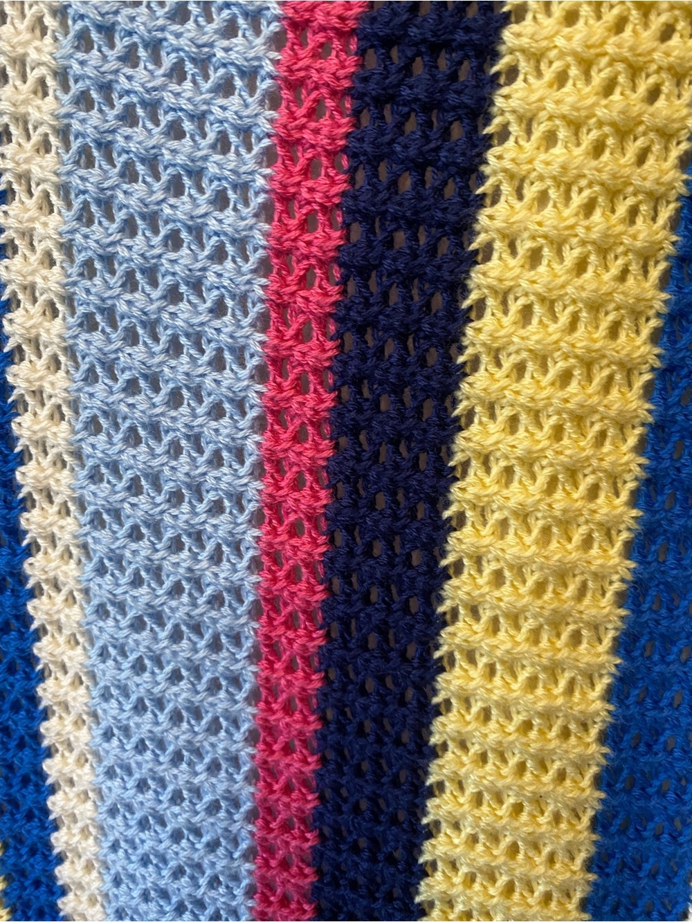 Anthropologie Maeve Striped Crochet Polo Dress in Navy, Blue, Pink & Cream XS - Picture 8 of 9